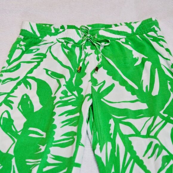 Lilly Pulitzer ✦ Boom Boom Tropical Palazzo Pants ✦ Green White Wide Leg Beach S - Picture 4 of 12